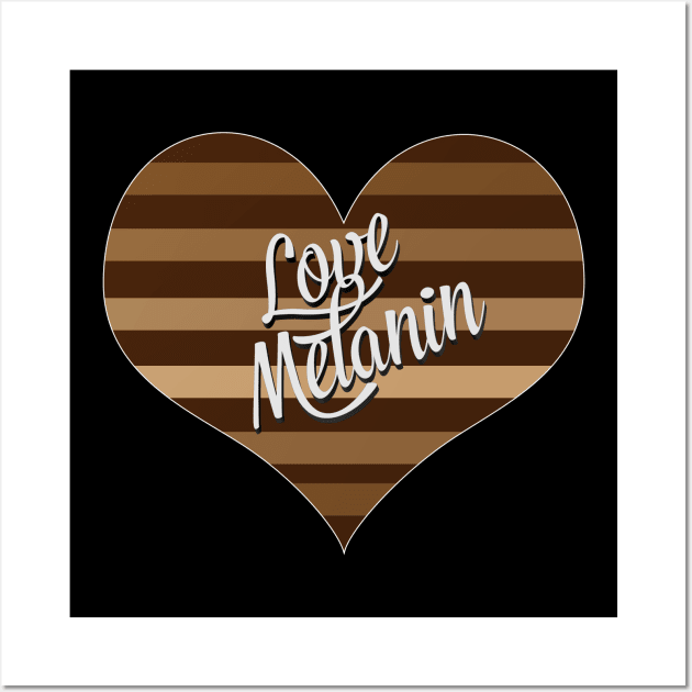 I Love Melanin Heart Valentine's Day Wall Art by blackartmattersshop